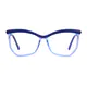 Geometric Transparent Blue Eyeglasses