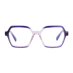 Square Transparent Purple Eyeglasses
