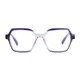 Square Transparent Purple Eyeglasses
