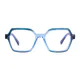 Square Transparent Blue Eyeglasses