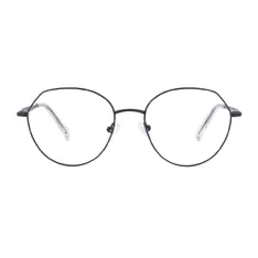 Geometric Matte Black Eyeglasses