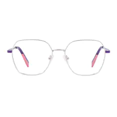 Square Silver Eyeglasses