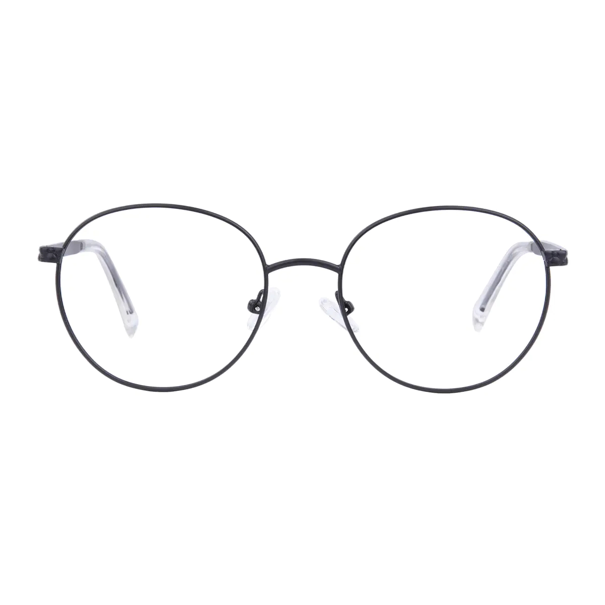 Round Matte Black Eyeglasses