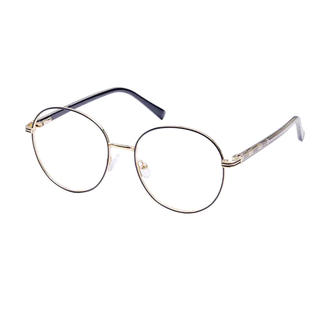 Round Black/Gold Eyeglasses