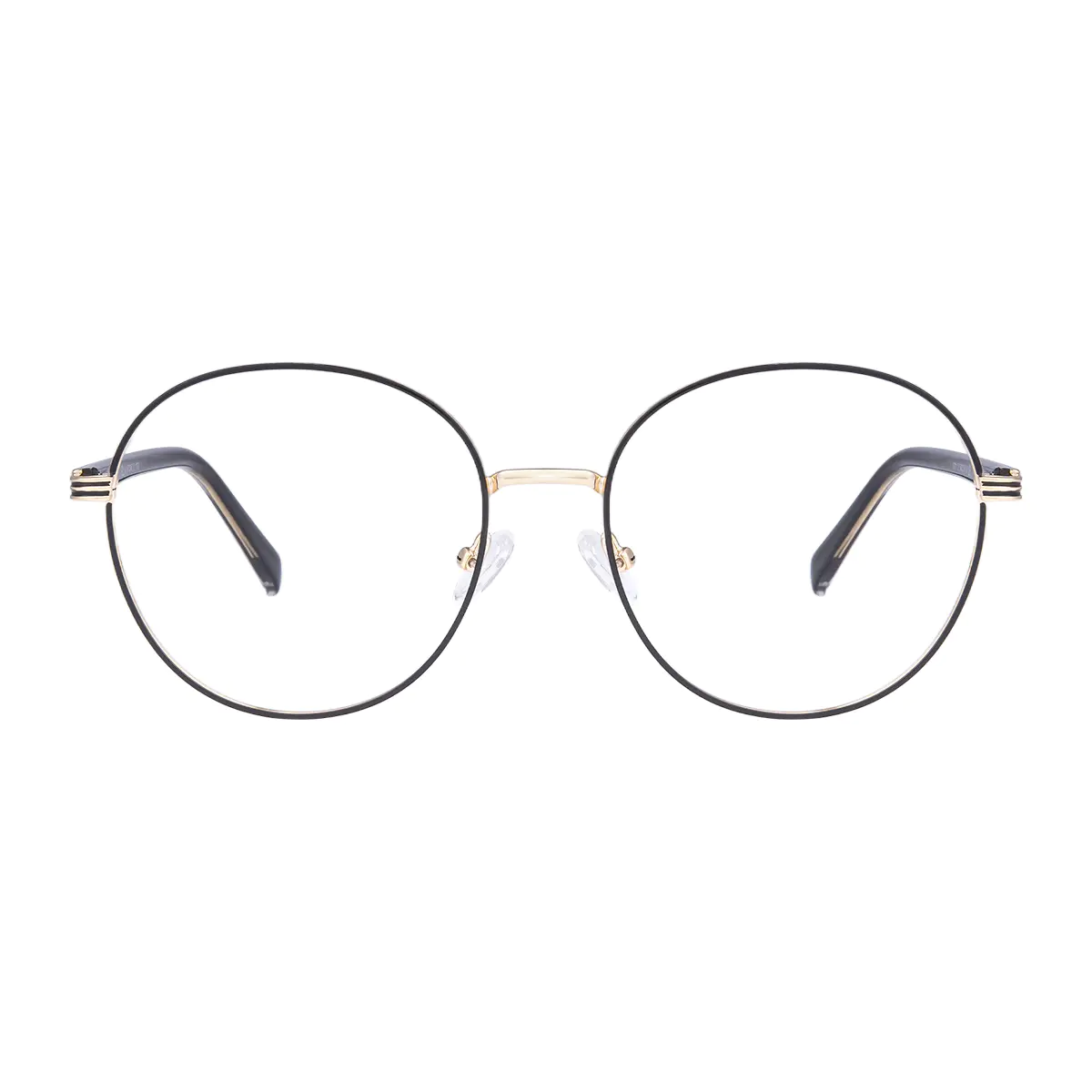 Round Black/Gold Eyeglasses