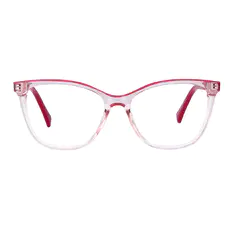 Cat-eye Transparent Pink Eyeglasses