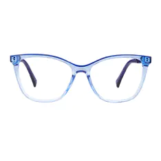 Cat-eye Transparent Blue Eyeglasses