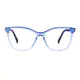 Square Transparent Blue Eyeglasses