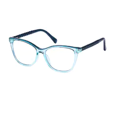 Square Transparent Green Eyeglasses