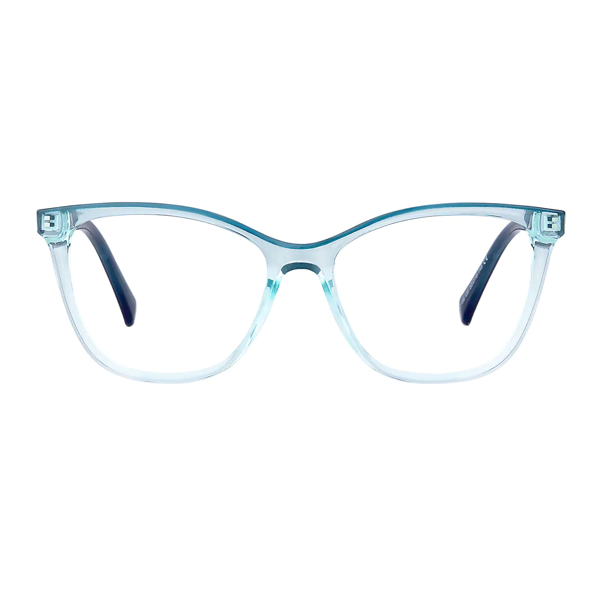 Square Transparent Green Eyeglasses