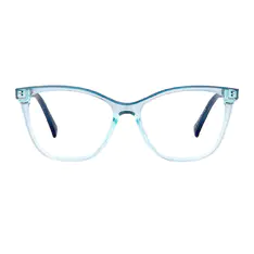 Square Transparent Green Eyeglasses