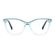 Square Transparent Green Eyeglasses