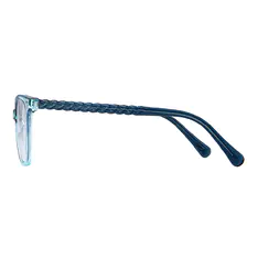 Square Transparent Green Eyeglasses