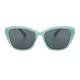Cat-eye Transparent Green Sunglasses