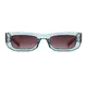 Rectangle Transparent Blue Sunglasses