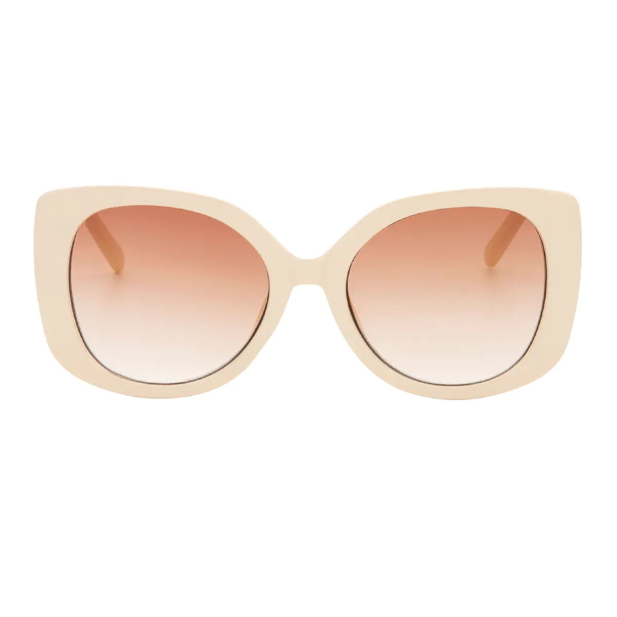 Round Cream Sunglasses