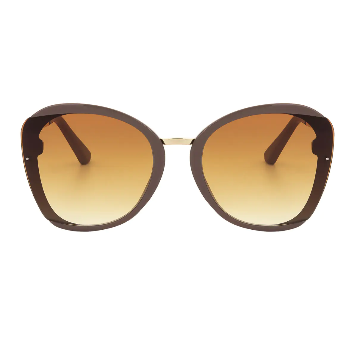 Geometric Brown Sunglasses