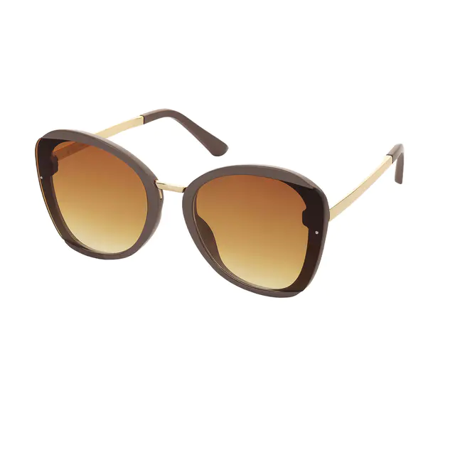 Geometric Brown Sunglasses