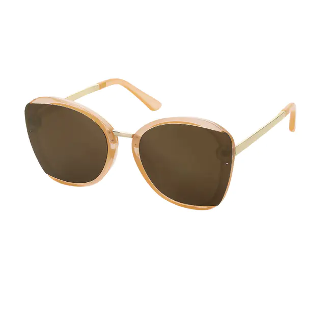 Geometric Transparent Orange Sunglasses