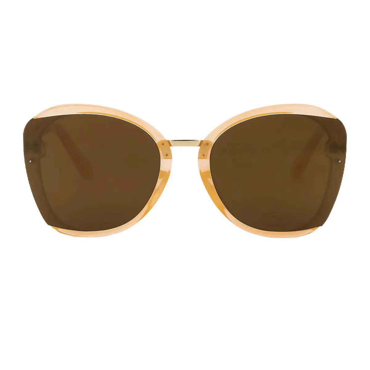 Geometric Transparent Orange Sunglasses