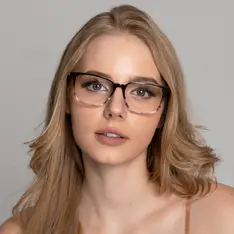 Rectangle Brown/Clear Eyeglasses