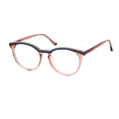 Round Transparent Amber/Blue Eyeglasses