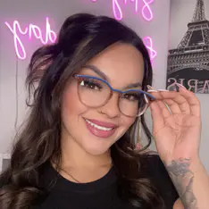 Round Transparent Amber/Blue Eyeglasses