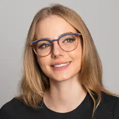 Round Transparent Amber/Blue Eyeglasses