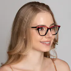 Rectangle Red/Black Eyeglasses
