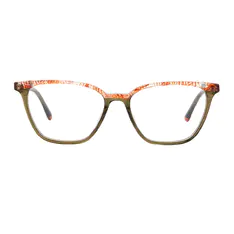 Rectangle Transparent Green Eyeglasses
