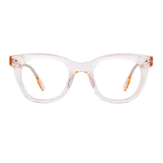 Square Transparent Amber Eyeglasses