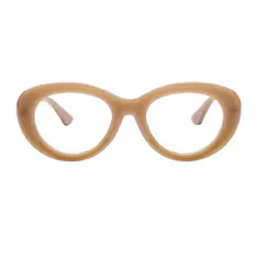 Oval Transparent Brown Eyeglasses