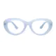Oval Transparent Blue Eyeglasses