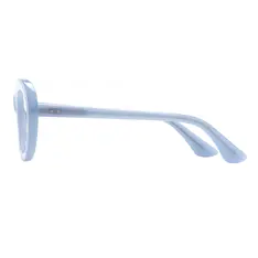 Oval Transparent Blue Eyeglasses