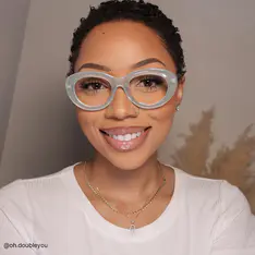 Oval Transparent Green Eyeglasses