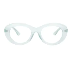 Oval Transparent Green Eyeglasses