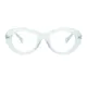 Oval Transparent Green Eyeglasses