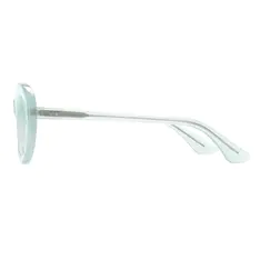 Oval Transparent Green Eyeglasses