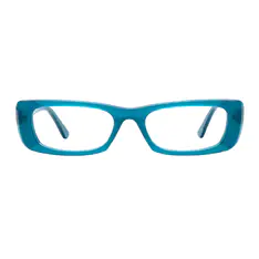 Rectangle Transparent Blue Eyeglasses