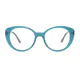 Round Transparent Blue Eyeglasses