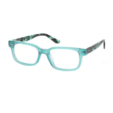 Rectangle Transparent Green Eyeglasses