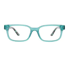 Rectangle Transparent Green Eyeglasses