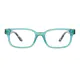 Rectangle Transparent Green Eyeglasses