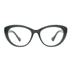 Oval Dark Green Eyeglasses