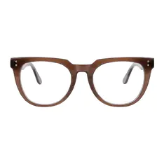 Square Transparent Brown Eyeglasses