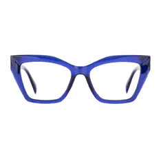 Cat-eye Transparent Blue Eyeglasses