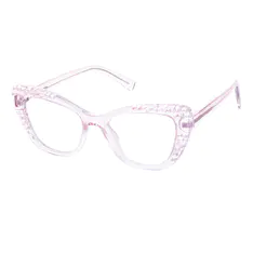 Cat-eye Transparent Pink Eyeglasses