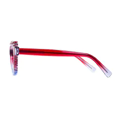 Cat-eye Transparent Red Eyeglasses
