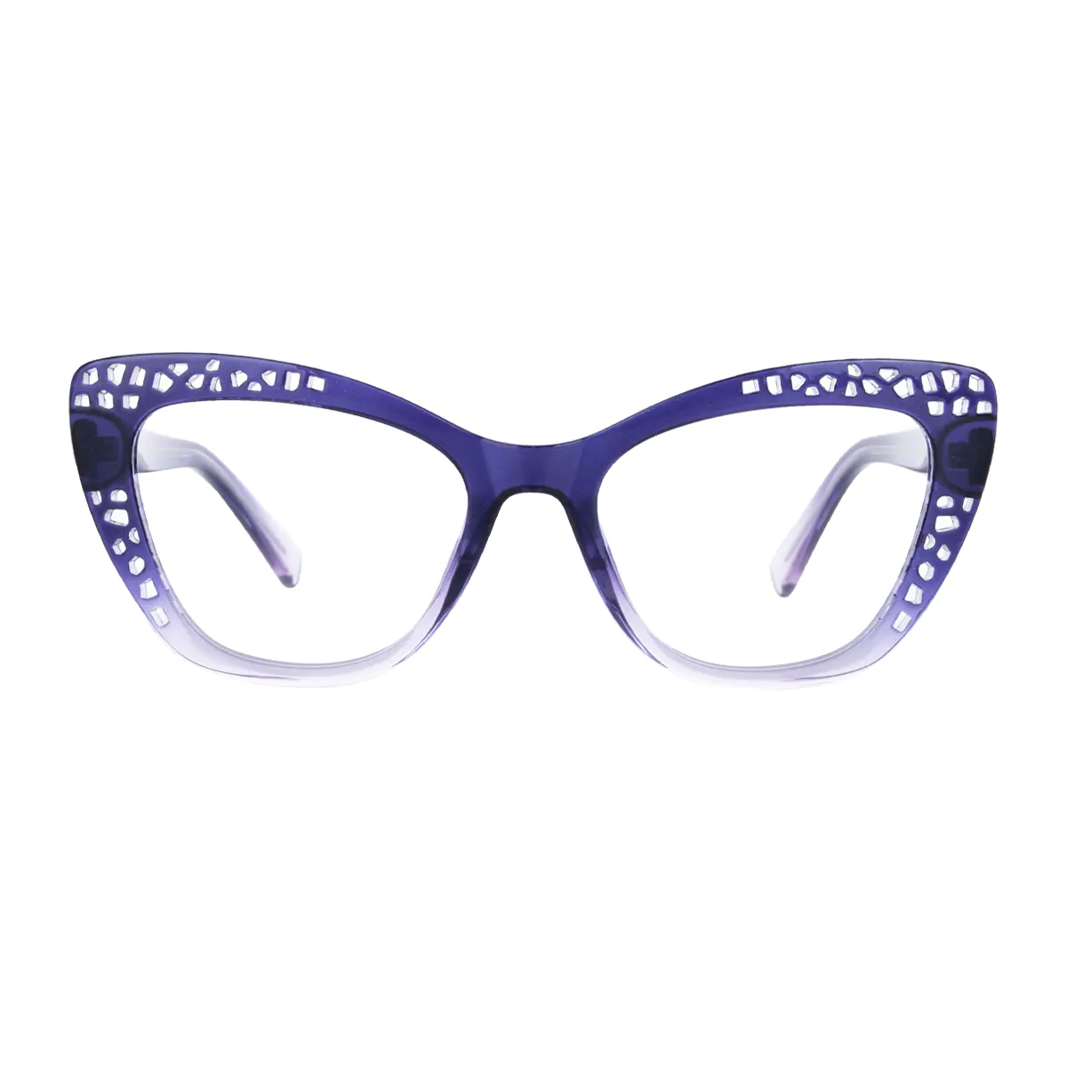 Cat-eye Transparent Purple Eyeglasses