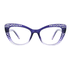 Cat-eye Transparent Purple Eyeglasses